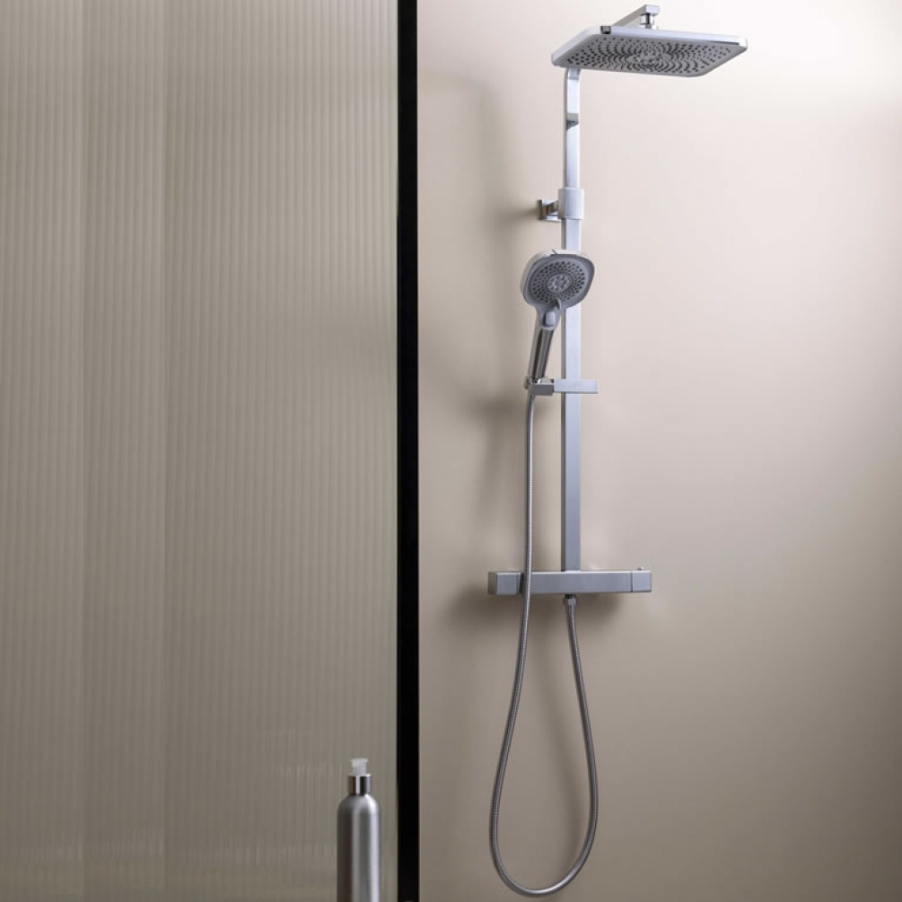 Lifestyle image of JTP Hix Square Thermostatic Shower Column